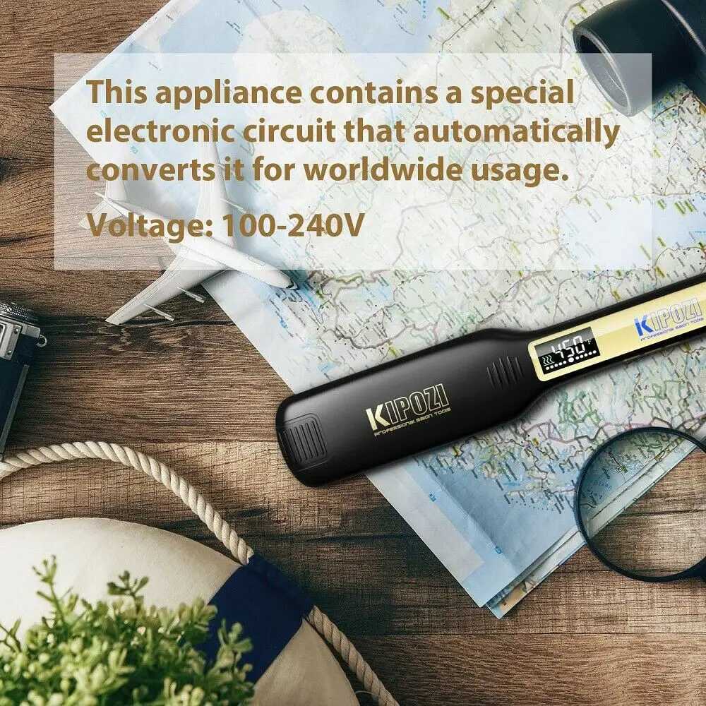 KIPOZI professional straightener made of titanium flat iron equipped with a digital LCD display and dual pressure instant heating curling iron CL24092