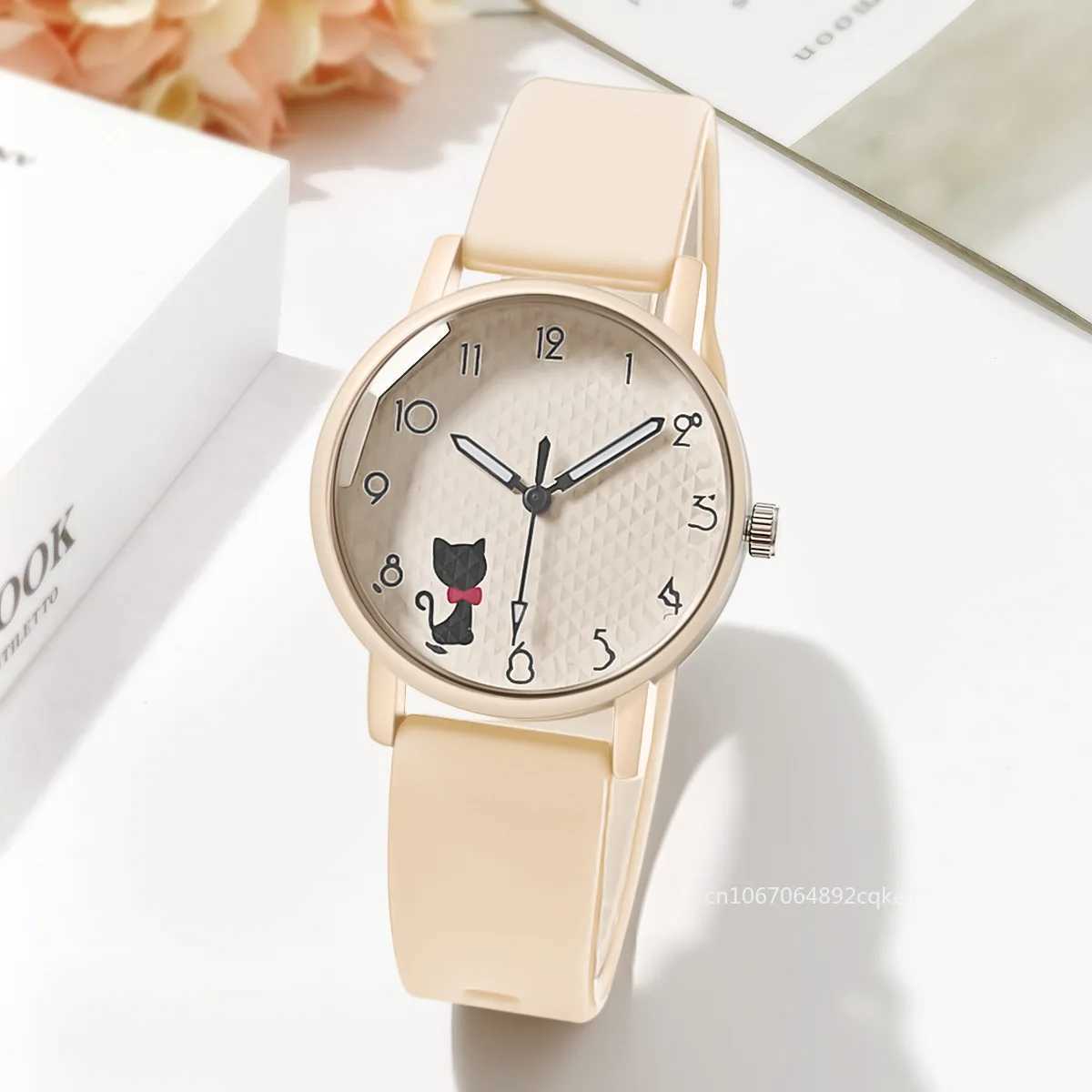 Student Quartz Watch Lovely Cat Bracelet Kids Watch Women Wristwatches Sport Silicone Watches Relgio Feminino Birthday GiftX240923