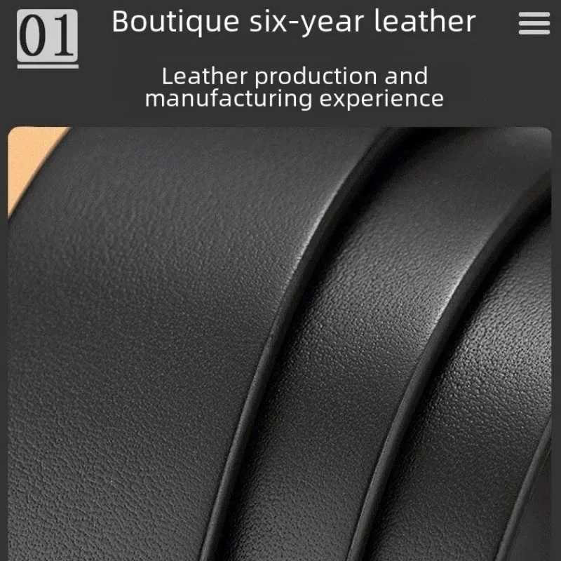 Men Leather Belt Clips Copper Needle Buckle Fashionable Casual Style Business Versatile Simple High-end FeelX240923