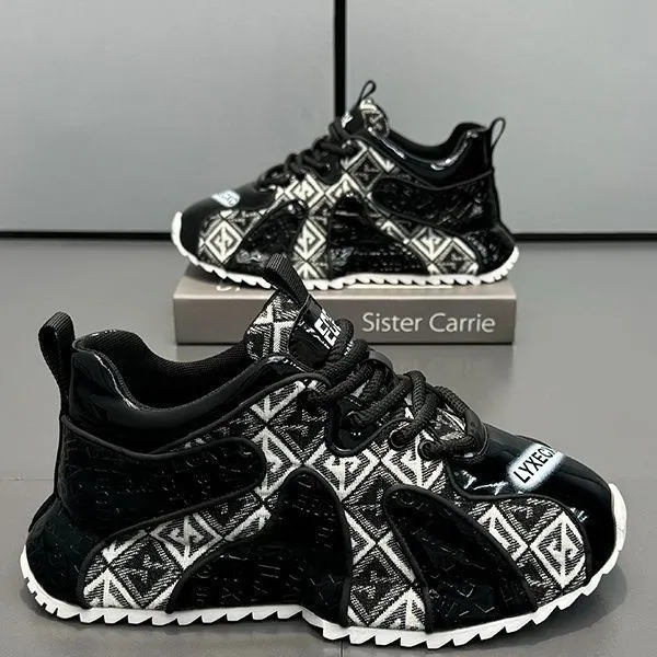 Breathable Designer sneakers Soft-Soled Men's Clunky embroider Shoes Heightening Athleisure Trend running shoes WOMEN Men