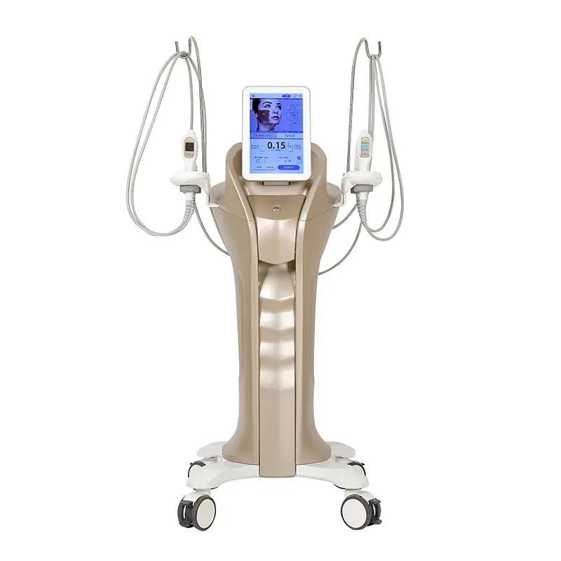Vertical Powerful New Double Hifu Gold MFU & RF SD Focused Ultrasound Skin Lifting Machine anti-aging salon Use