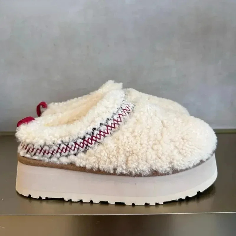 2024 New Women Fur Slippers Ankle Boots Flats Platform Short Plush Warm Flip ps Cotton Shoes Designer Brand Winter Snow Botas 9867 73f6