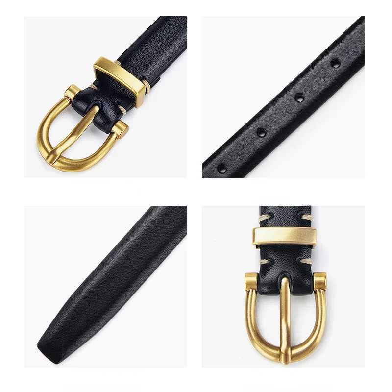 Jeans Fashion Professional 100% Genuine Leather Belt for Women Fine Decorative Cowhide Ins Wind Simple Korean Black BeltX240923