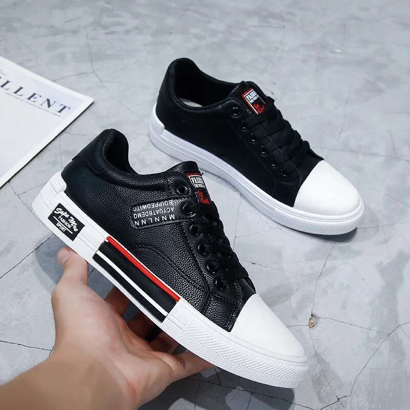 Fashion Leather Men's Canvas Autumn High-Top Casual Shoes for Men Non-Slip Male Sneakers New Winter Tenis Mascuo