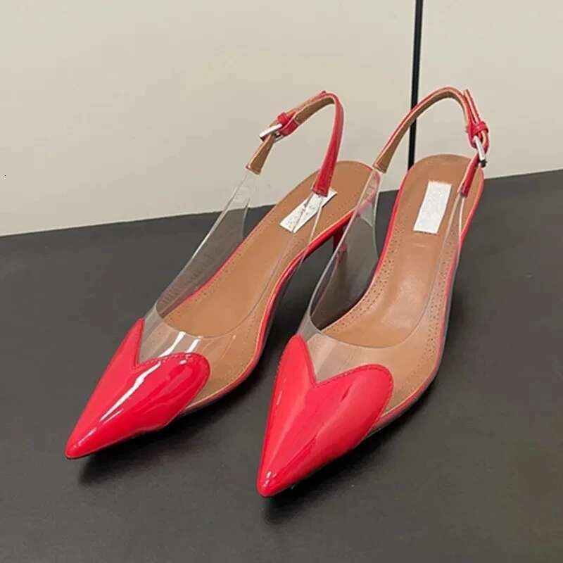 Designer Brand Shoes Genuine Leather High Sexy Sandals Women's Summer New Slim Heel Slippers for Outwear Trend