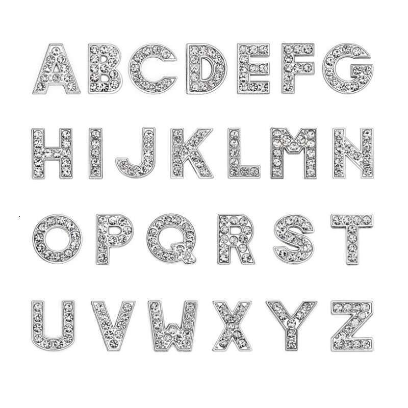 10mm 26 English all DIY name pet collar letters personality rhinestone charm
