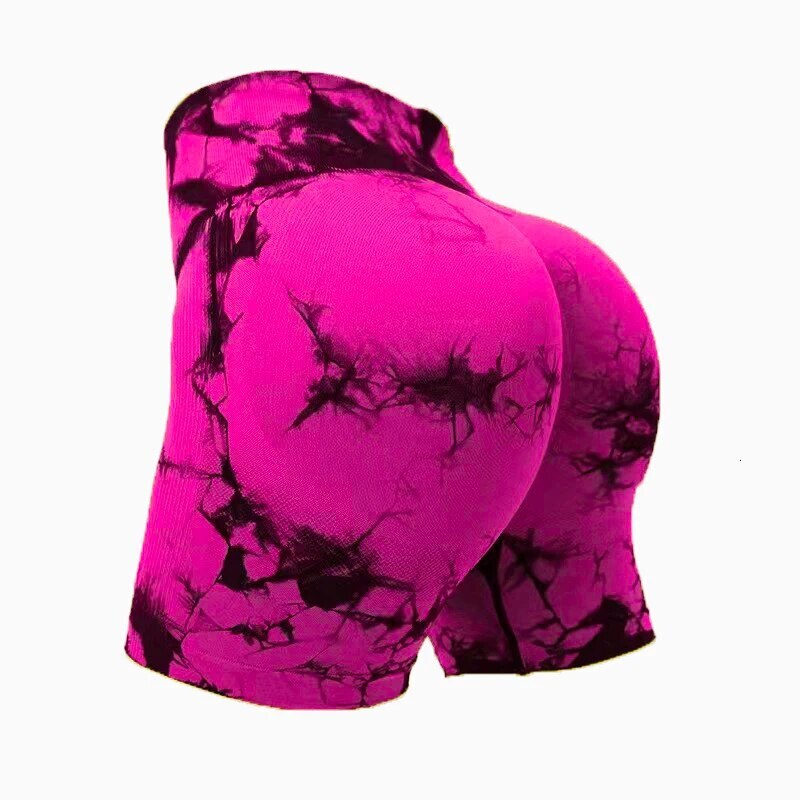 Cross Border Peach Lifting Buttoc Tied At High Waist Yoga Fiess Pants, Seamless Tie Dyed Sports Tight Pants