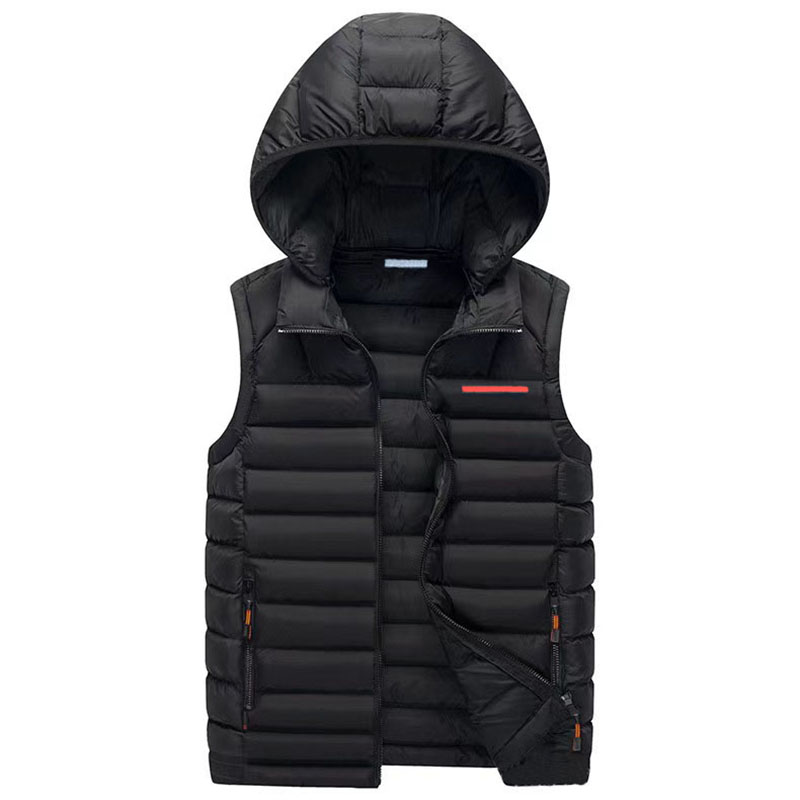 Fashion Puffer Vest Body Warmer Jacket Men Designer Stand Collar Zipper Button Letters Embroidery Slim Casual Winter Mens Womens Veste