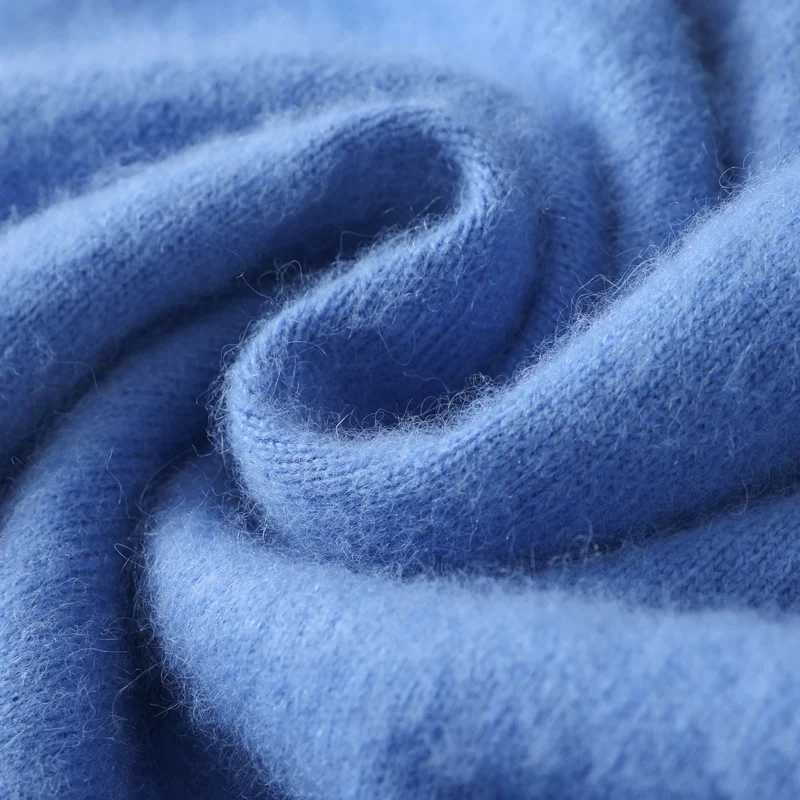Mens Turtle Neck 100% Mink Cashmere Sweater Mens 2023 Autumn/Winter Large Loose Knitted Sweater Keep Warm Mens Parachute Y240923