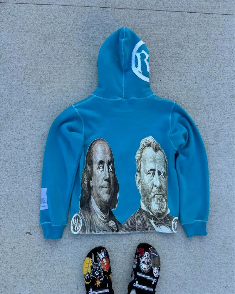 American Street Retro Letter Embroidery Oversized Hoodie Men Y2k Goth Punk Hip Hop Fashion Anime Print Zipper Sweatshirt Women 240911