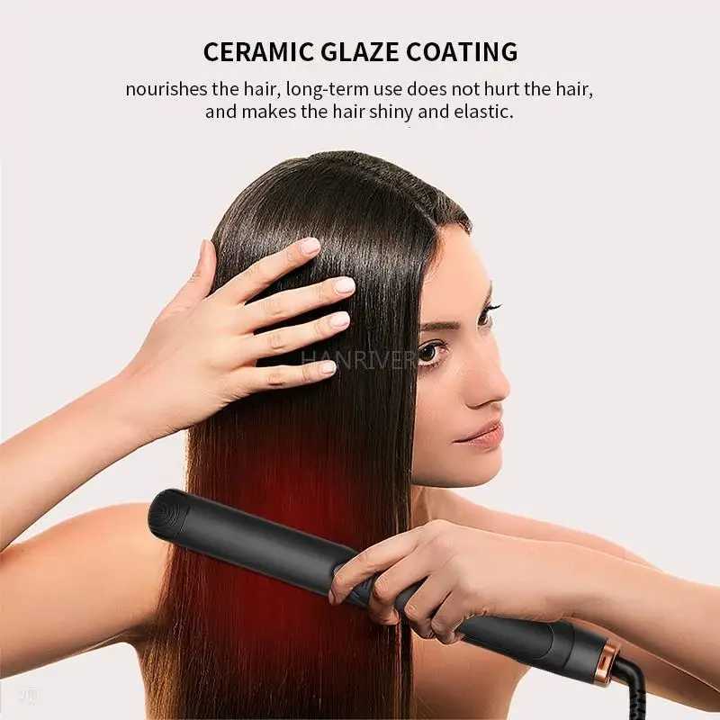 Professional straightener curling iron titanium ceramic heating plate flat iron hair styling curling iron straightener Y240923