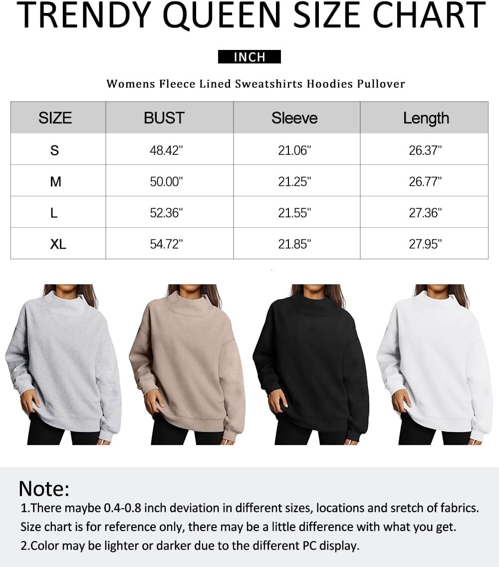 Womens Oversized Sweatshirts Turtleneck Pullover Long Sleeve Hoodies Tops Fall Outfits 2024 Clothes