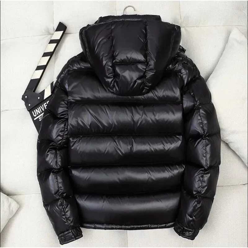Mens Winter Hooded Shiny Mens Casual White Duck High-Quality Outdoor Windproof Thick Warm Down Jacket W240923