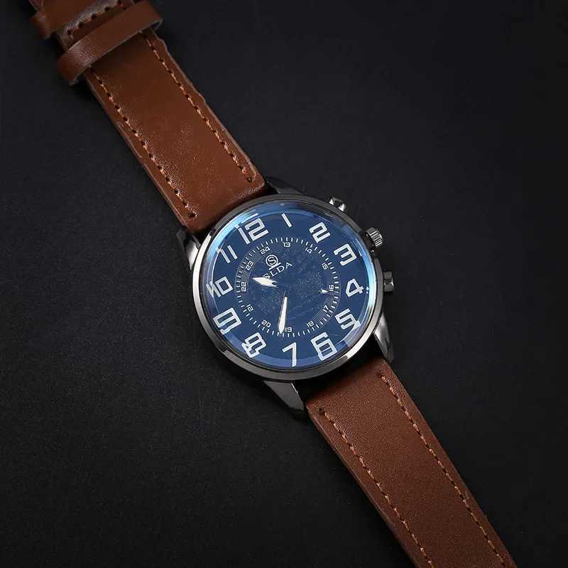 Mens Exquisite Male Leather Quartz Wristwatch Business Gentle Clock Casual Watch Elegant Relogio Masculino Fashion Saati GiftX240923