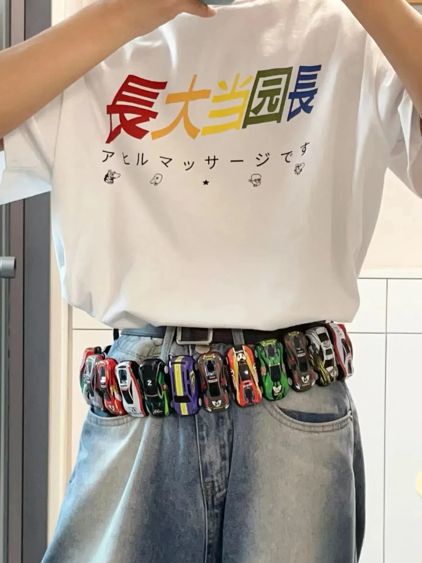 Creative Racing Model Belt Y2k Streetwear 18pcs Model Decorative Belt For Men Women Clothes Accessories 240903