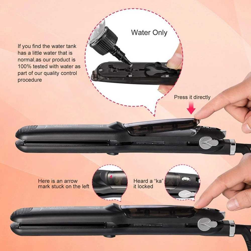 Steam straightener professional salon ceramic tourmaline steam straightener CL240923