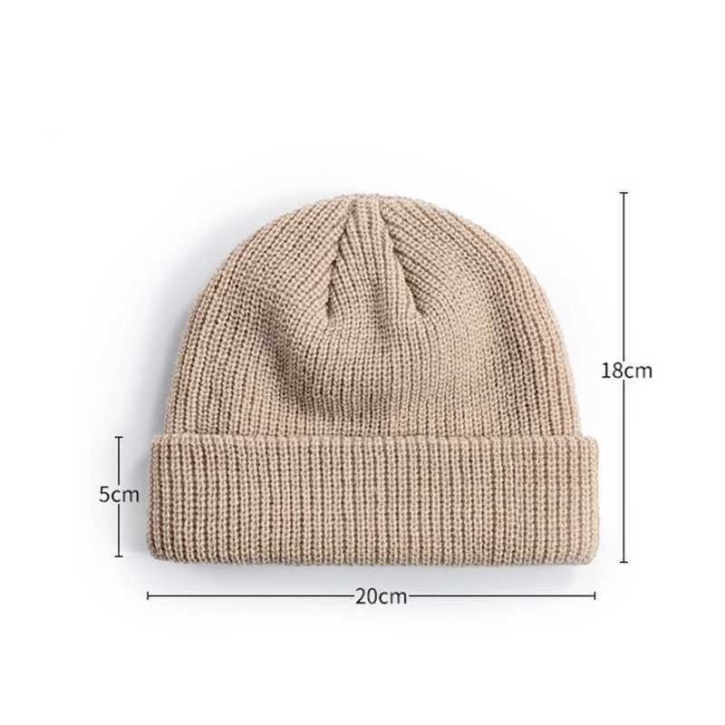 Simple Knitted Hat Warm for Men Fashion Women Caps Wool Skullies Beanies Solid Autumn Winter Beanie Cap Trendy StyleX2409