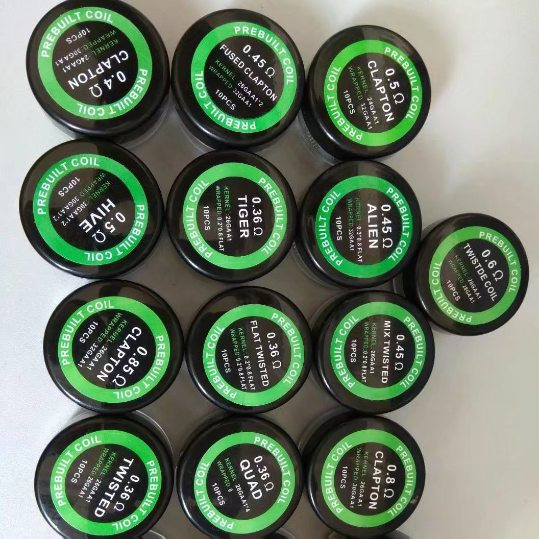 17 Types 10Pcs/ Box A1 Heating Wires Prebuilt premade Coil Alien Fused Clapton Flat Mix Twisted Quad Hive Tiger Factory Outlet DIY Core Head Smoking Accessories New