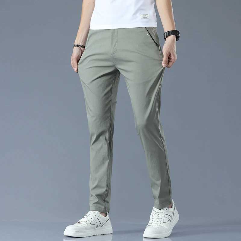 Slim Fit Casual Pants Men Lightweight Classic Straight Trousers for Men Breathable Cotton Joggers Business Solid khaki Pants Z240924