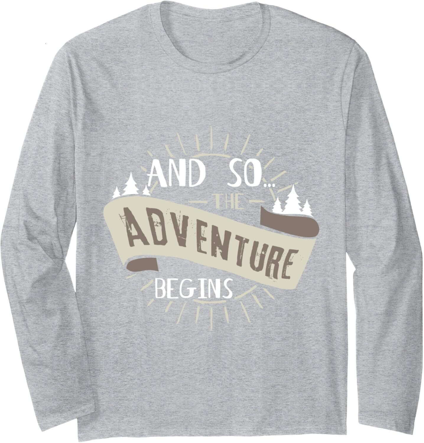 Long Sleeve Shirts for Men sweatshirt And So Adventure Begins Funny Hiking Camping Gift Long Sleeve Tee Streetwear Casual tops clothes