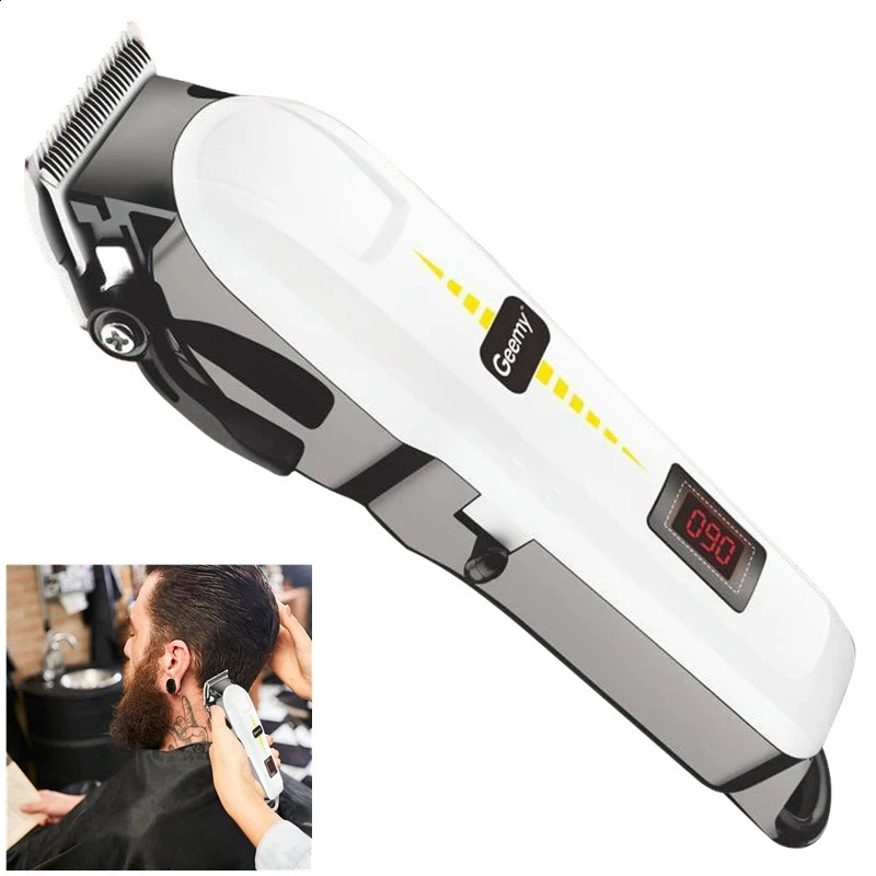 Original Geemy Cordless Electric Hair Clipper Adjustable Professional Beard Hair Trimmer For Men Rechargeable Haircut Machine 240919 S2562