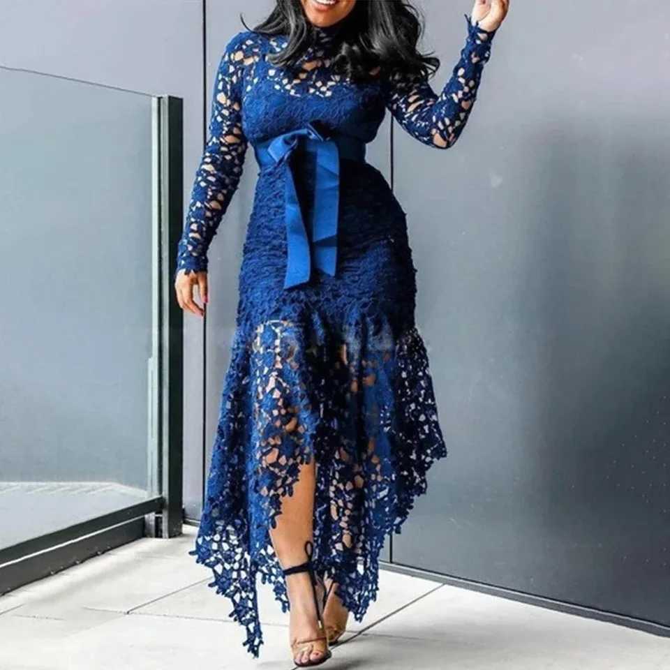 Affordable new lace womens dress Bodycon evening dress women Maxi dress long Slve Plus size CL240924