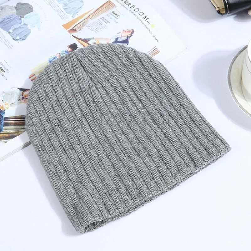 Wintercustom Made Hats for Women Beanie Cap Solid Warm Hats Knitted Skullies Beanies Man Thick Warm Caps Black Gray White ColorsX240924