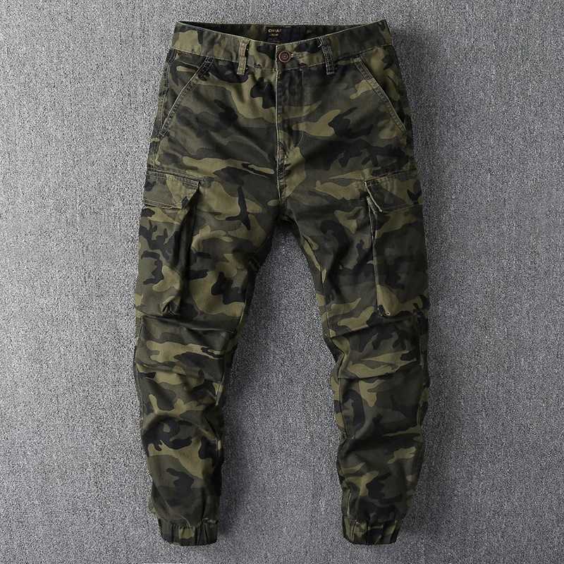 Mens Fashion Sports Hiking Cargo Pants Camouflage Overalls Joggers Sweatpants Casual Tapered Track Pants Mens Loose Trousers Z240924