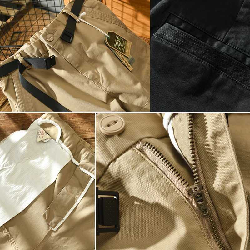 2025S Fashion Designer Spring Autumn New Cotton Solid Color Loose Cargo Pants Clothing Big Pockets Joggers Men Strtwear