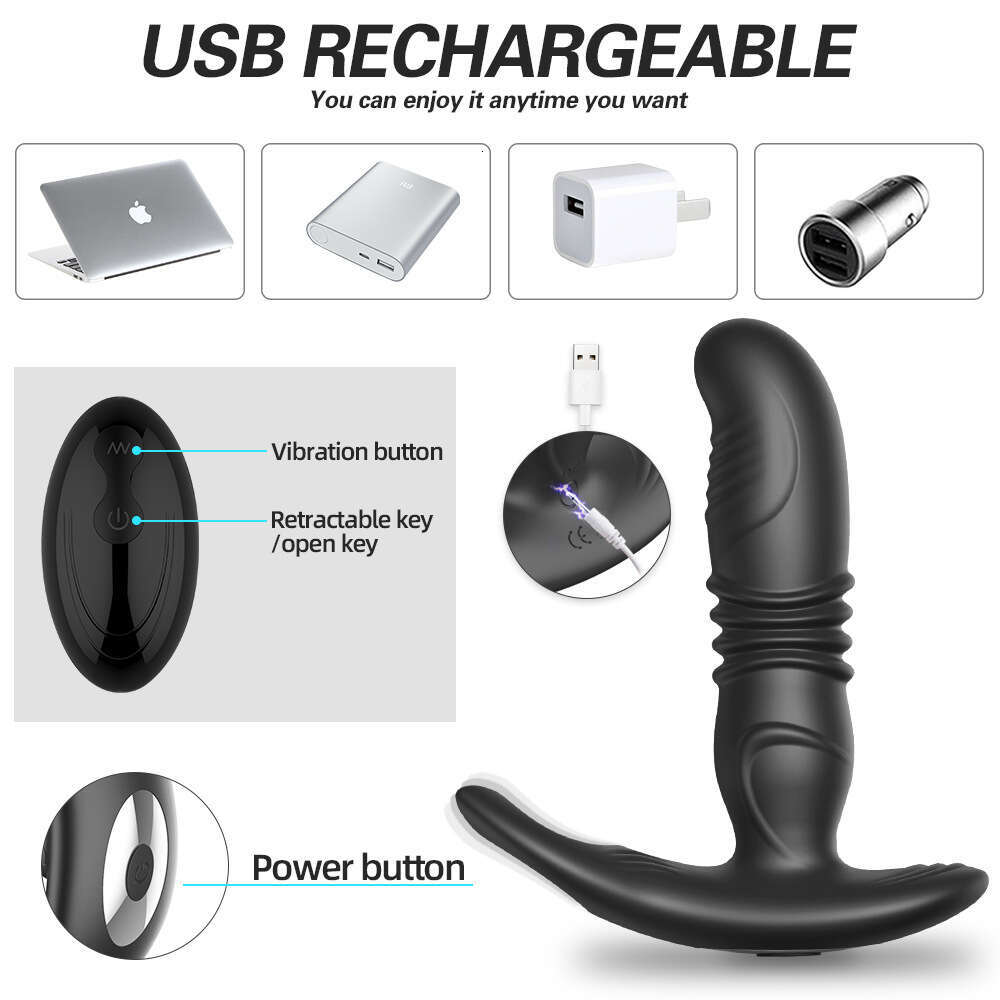 Telescopic prostate 2nd generation silicone telescopic usb charge prostate toy