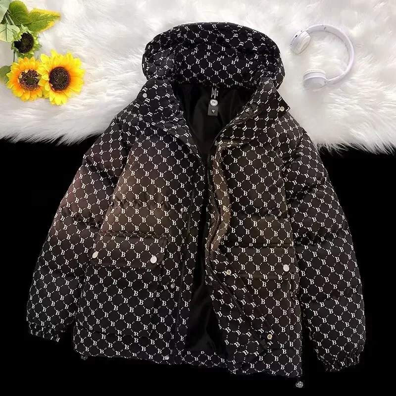 Winter mens casual edition fashionable and fashionable hooded warm apron jacket high-quality and loose fit suitable for teenagers cotton park 240924