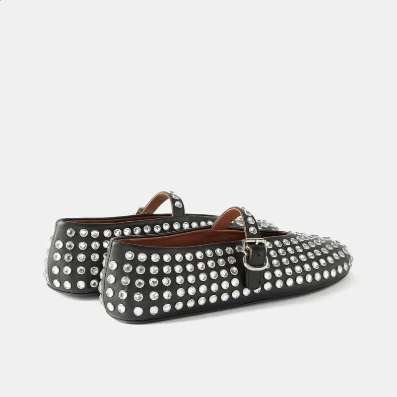 Womens flat shoes vulcanized cushion dia hot rivets Mary Jane womens screw crystal ballet Lolita dh320680