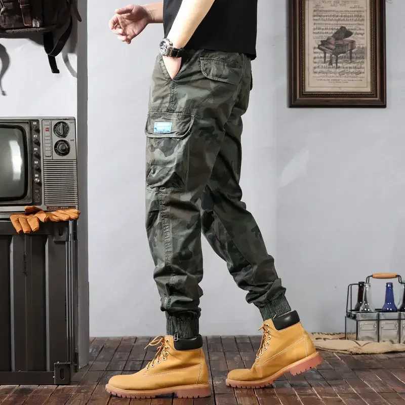 Multi Pocket Khaki Multipockets Mens Cargo Pants Outdoor Camo Autumn Hiking Male Trousers Camouflage Y2k Techwear High Quty Z240924
