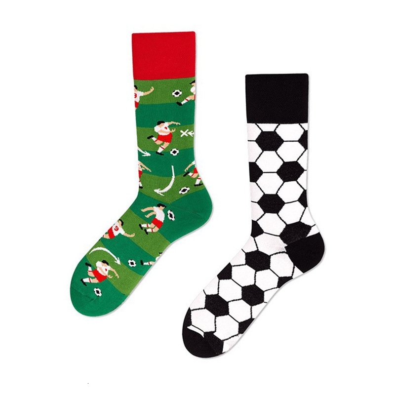 Mens And Womens Socks Personalized Cartoon AB Trendy Hosiery Creative Fashion Sports Cartoon Mid Tube Cotton Socks