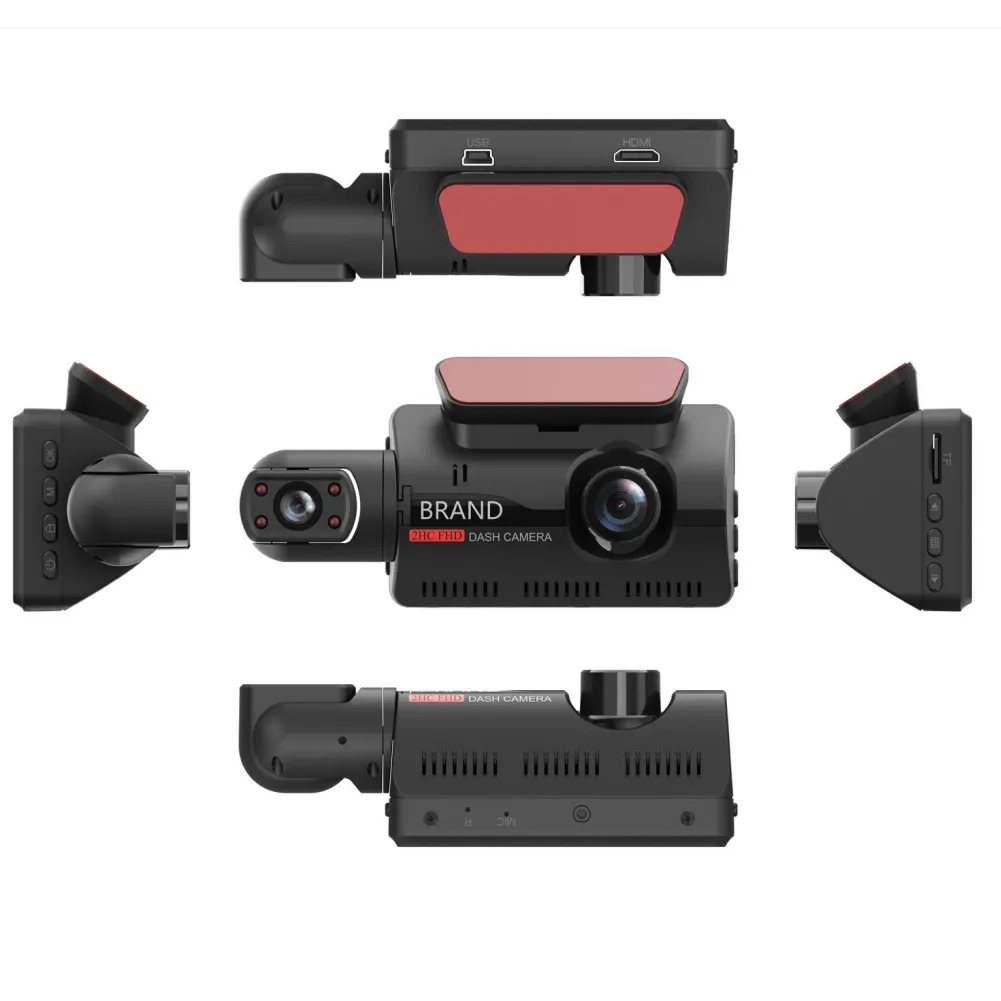 A68 3 Inch HD 1080P 2 Lens Car DVR WIFI Video Recorder Dash Cam 130 Degree Wide Angle Ultra Resolution Front Inner with Rear Camera Motion Detection