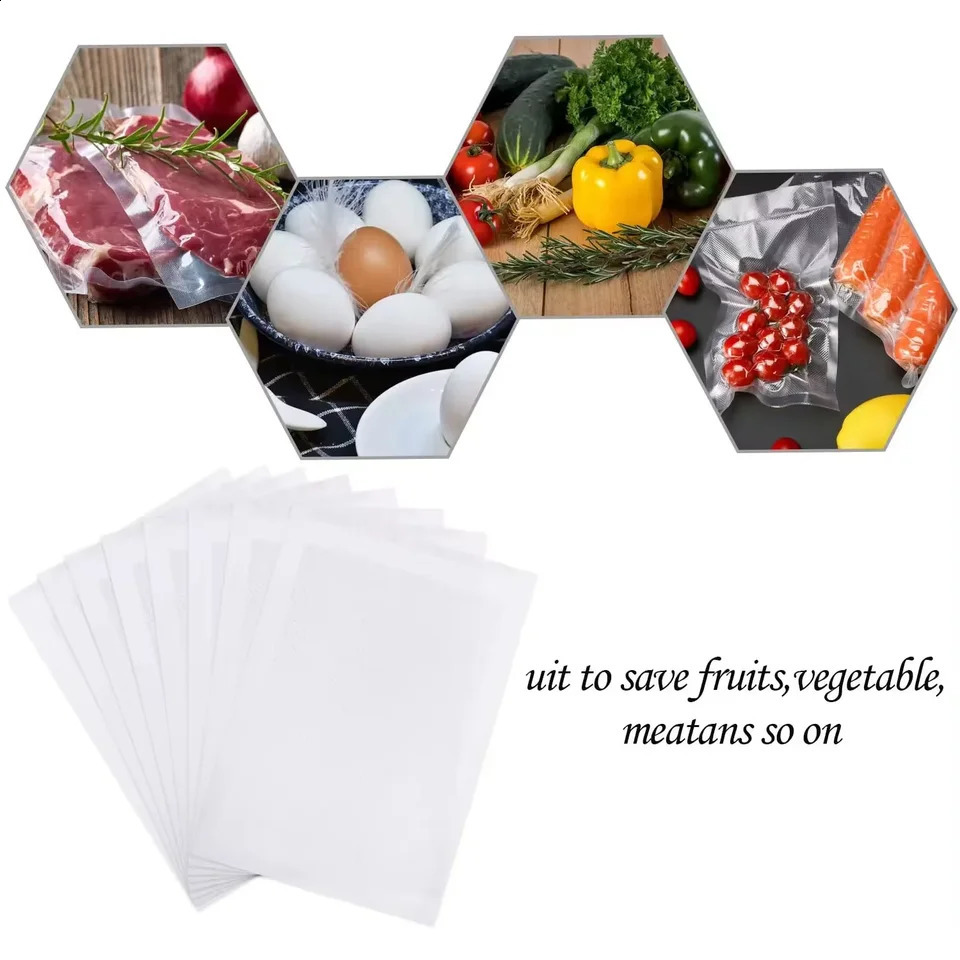 100Pcs Vacuum Sealer Bags Packaging for Food Machine 240918