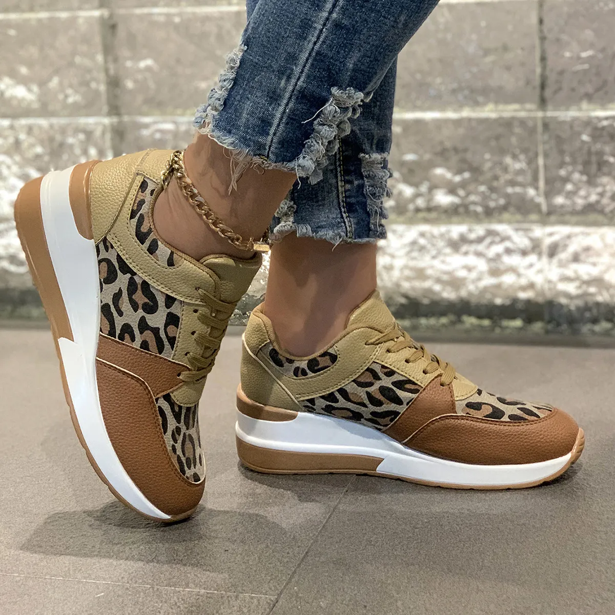 Leopard Print for Brand Women Lightweight Platform Designer Ankle Shoes New Winter Casual Sneakers dh1263469