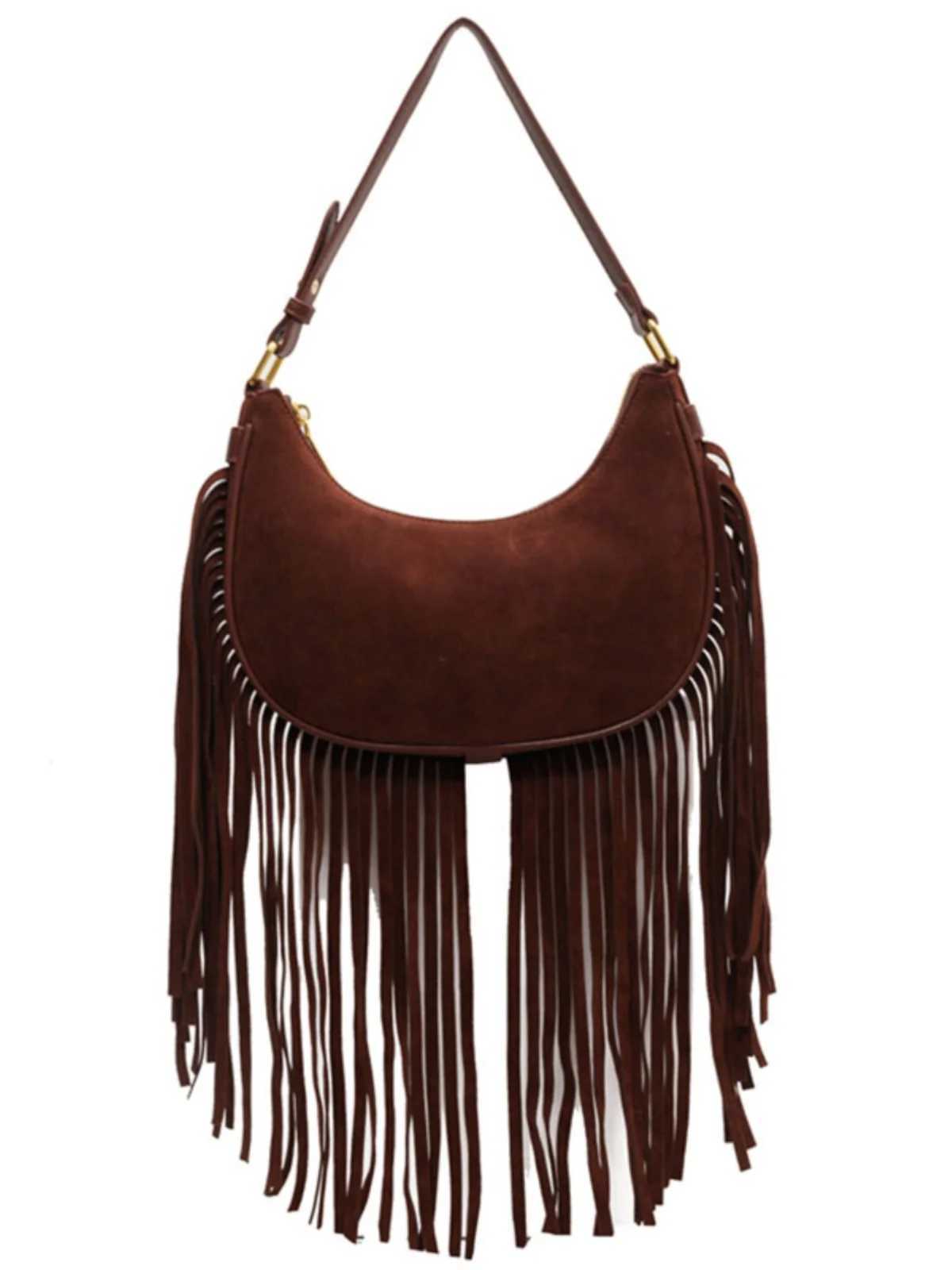 Autumn Winter Retro Niche Design Tassel Bag 2024 New Women s Popular Crossbody Shoulder Underarm 240924