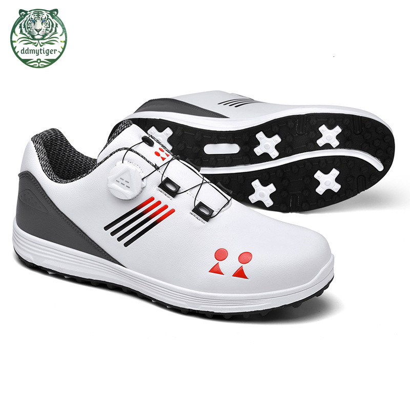 ddmytiger Classic Golf Men's and Women's Automatic Knob Lacing Activity Playing Dingless Sports Shoes Large A ddmythur