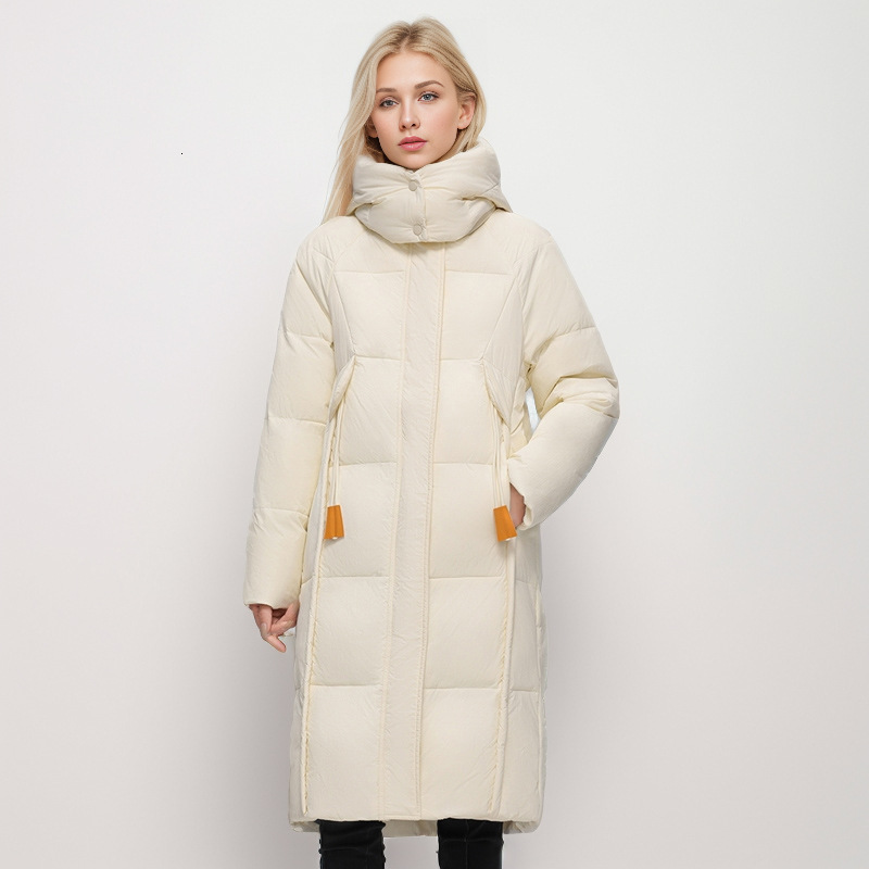 Puffer Jacket Down and Cotton Jacket for Women in the Autumn of Mid to Long Style Hooded Fashion Casual and Warm. Breadcoat Jacket Cotton Jacket
