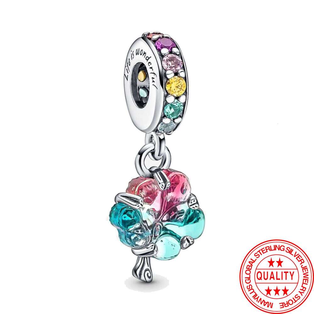 S925 New Spring 2024 Charm Daisy and Cherry Blossoms beads Flower Pendant 925 Sterling silver Fit bracelet 925 original jewelry DIY making For Women g