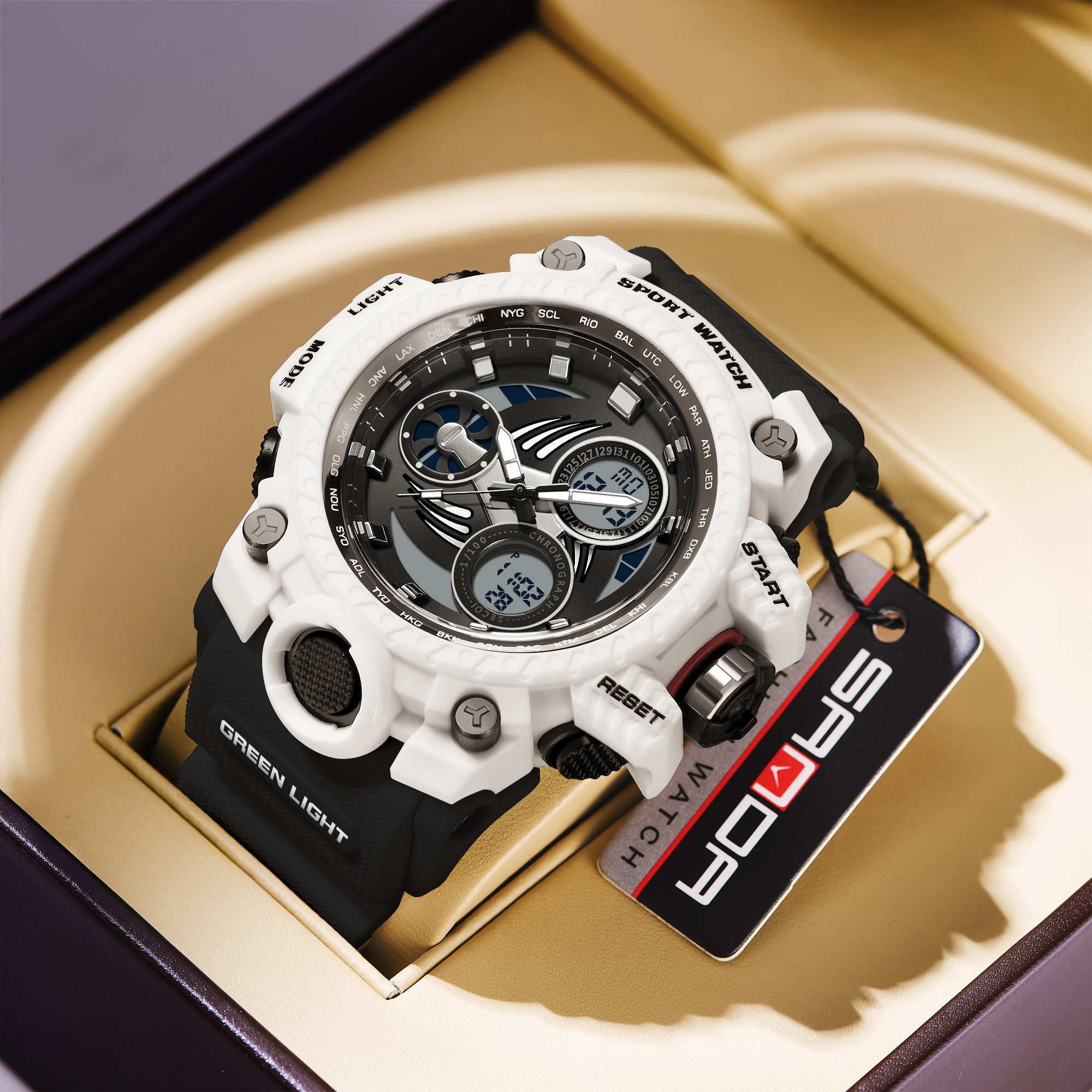 SANDA 3155 2025 G style new men's watch 50M waterproof and shock-absorbing sports military quartz watch men's digital watch clock 30