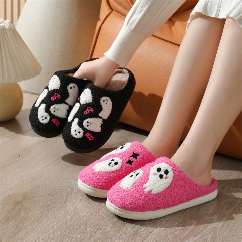 Autumn Winter Woman Flip ps Cute Cotton Slippers Indoor Slipper And Plush Shoes Halloween Warm cotton slippers
