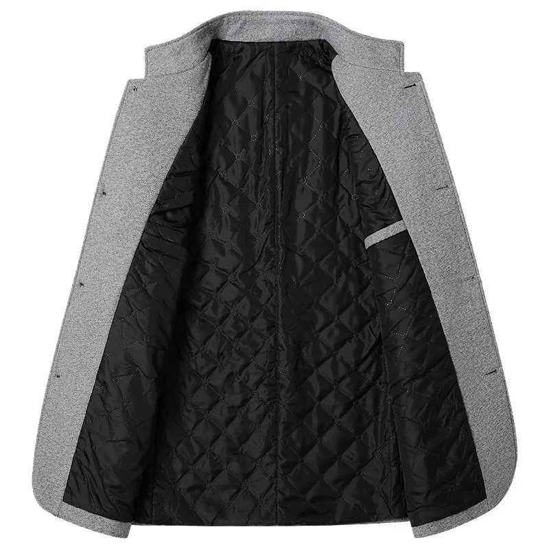 New Autumn Winter Men Wool Blends Stand-up Collar Business Casual Blazers Jackets Man High Quality Men Blazers Coats Jackets 4XL Y240924