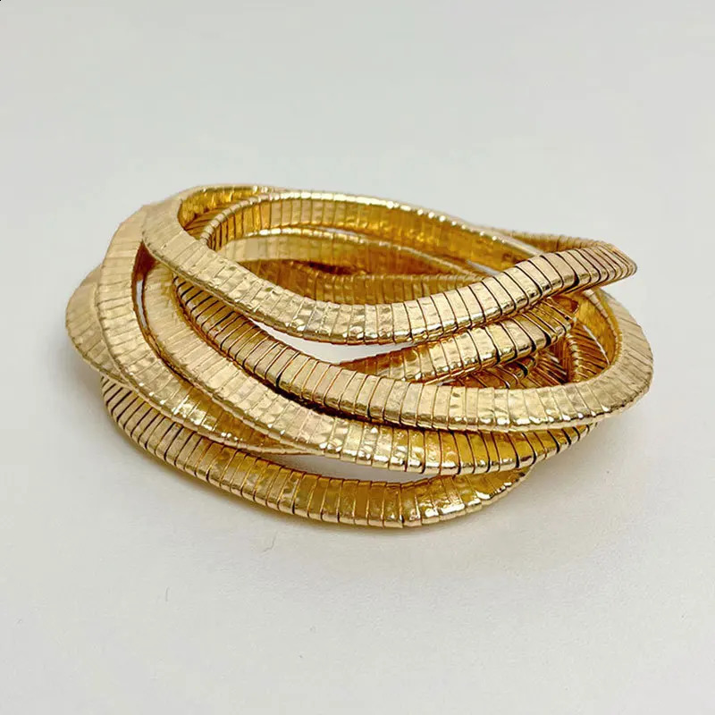 Modern Jewelry Multi Layers Metal Stretch Bracelets For Women Party Gifts Fine Accessories Trend 240923