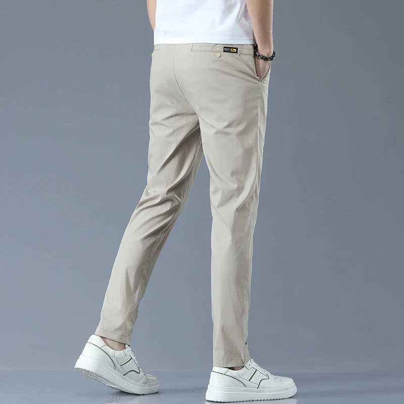 Slim Fit Casual Pants Men Lightweight Classic Straight Trousers for Men Breathable Cotton Joggers Business Solid khaki Pants Z240924
