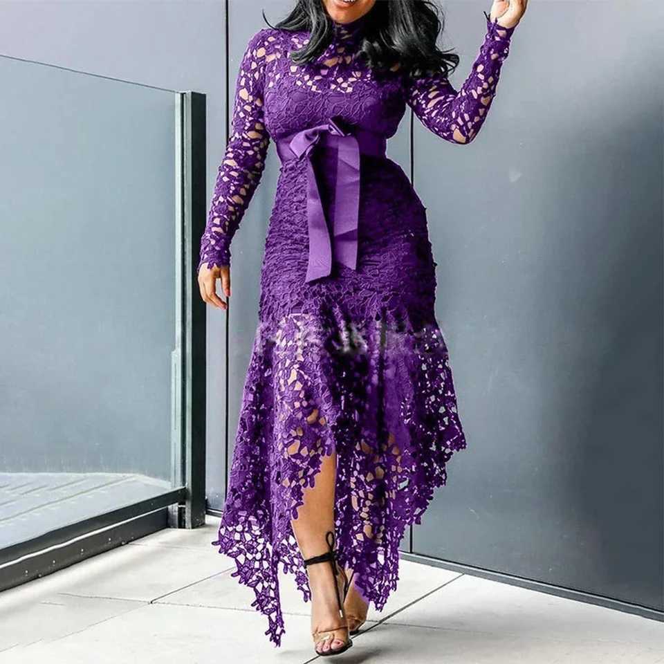 Affordable new lace womens dress Bodycon evening dress women Maxi dress long Slve Plus size CL240924