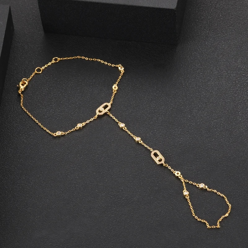 Fireworks Fashion Cubic Zirconia Womens French Style Bracelet Copper Bracelet Adjustable Bracelet 240921
