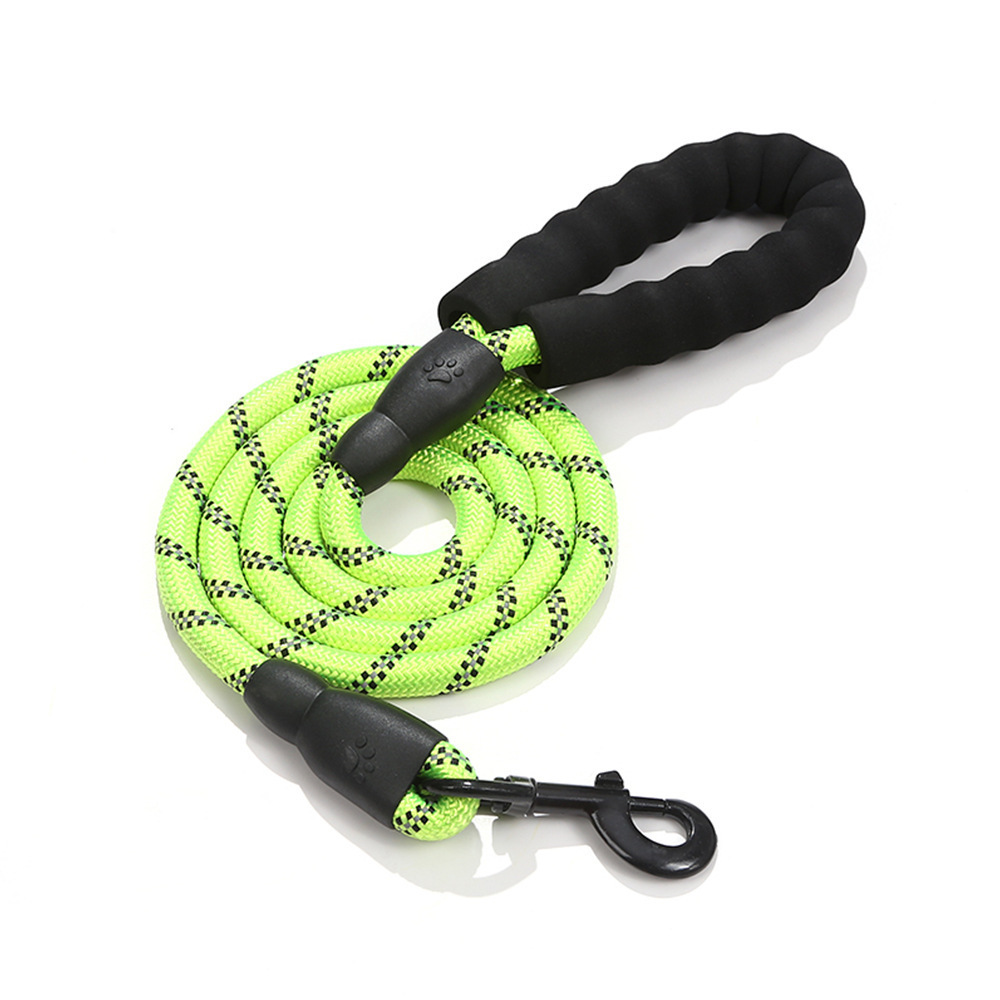 Halloween Pet leash nylon reflective multi-color round rope foam handle dog walking rope explosion-proof medium and large dog chain Diameter 1.2cm