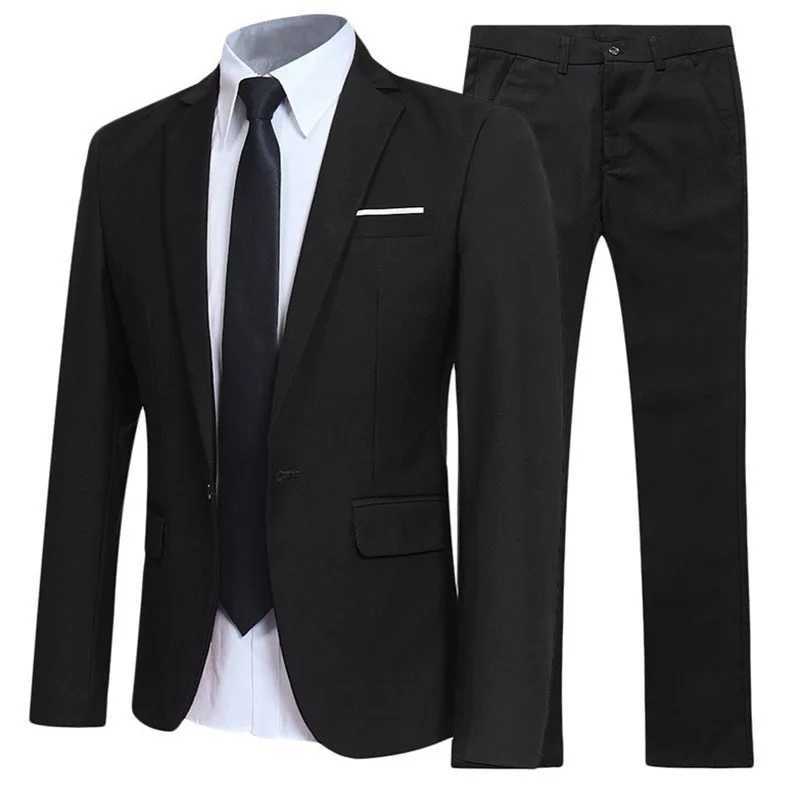 Mens British Style Elegant Blazers 2 Pieces Sets Business Shirt Pants Jacket Coat 3 Suits Formal Dress Wedding Luxury Suit X250704